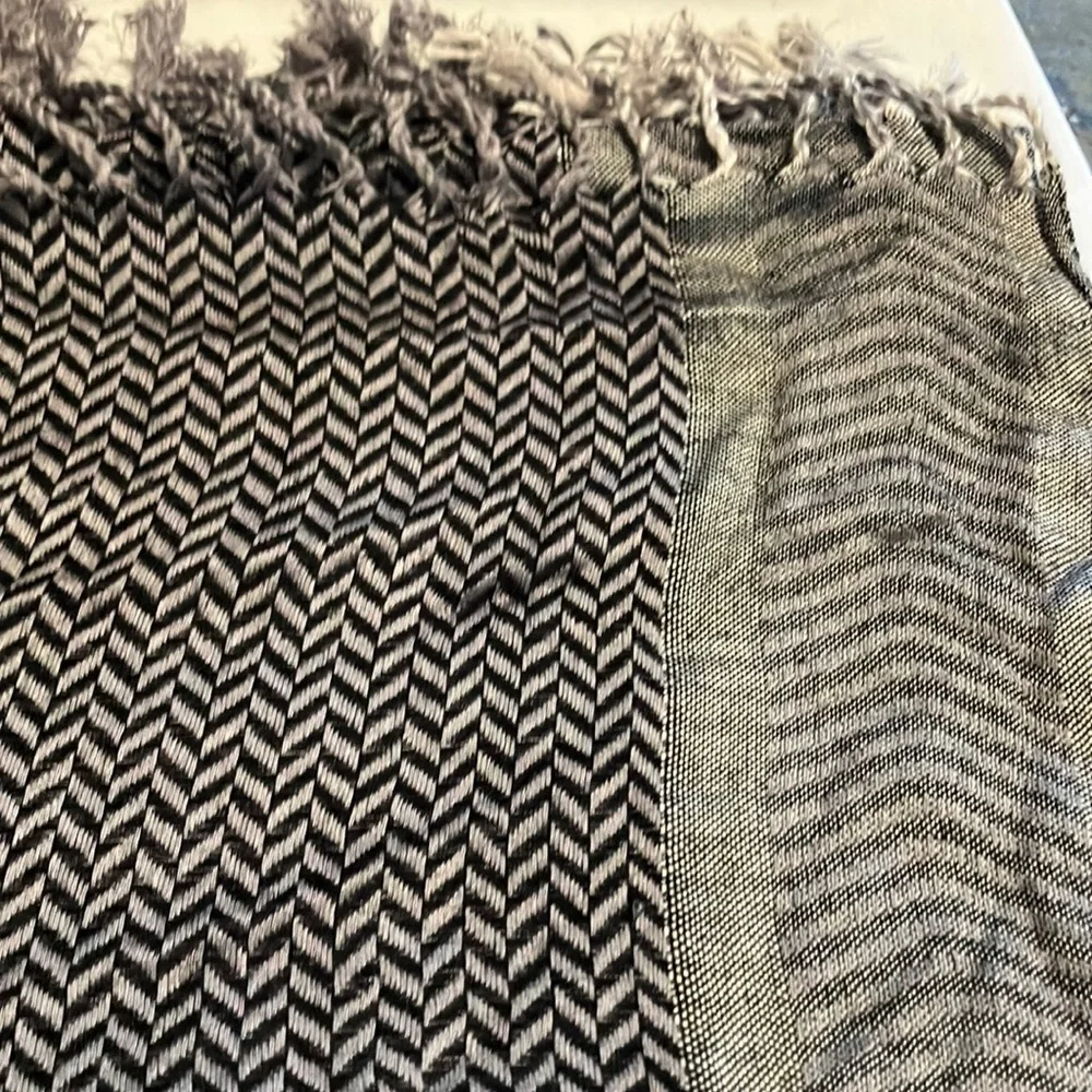Black and Silver Chevron Patterned‎ Scarf